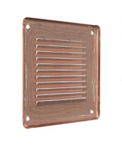 Griglia di Ventilazione in Rame 140x140 mm - Con Rete Antinsetti