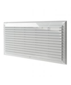 Griglia di Ventilazione in Plastica Bianca con Rete - 500x227 mm
