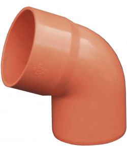 CURVA 67� d. 80 mm PVC Arancione per Gronda - Giunzione Deflusso Acqua