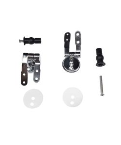 Coppia Cerniere Y Foro Laterale Metallo Cromato Lucido Kit Fissaggio