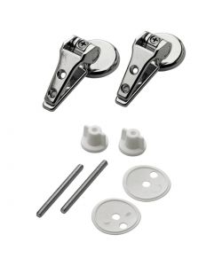 Coppia Cerniere Universale Sovrapposta Metallo Cromato Lucido Fissaggio Regolabile