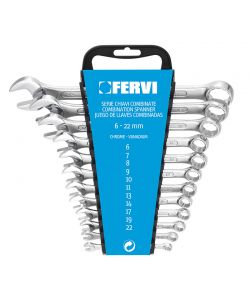 Fervi Chiavi Combinate Cr-V Satinato 12 Pezzi 6-22 mm