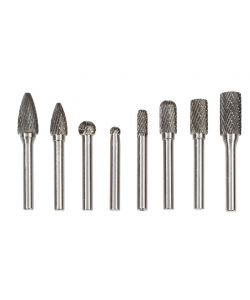 Fervi Frese Rotative 8 Pezzi Gambo � 6 mm per Fresare Metallo