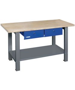 Fervi Banco da Lavoro 1,5m in Legno con 2 Cassetti e Chiave 1555x690 mm