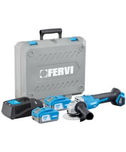 Fervi Smerigliatrice Angolare 115mm 20V 2 Batterie 4Ah Motore Brushless