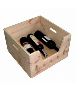 Contenitore Cesta Legno Bottle  Cm 38X37 H 25 Xtra