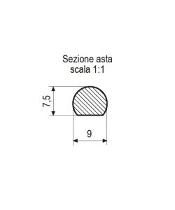AGB Asta per Spagnolette - Acciaio Nero - 240 cm