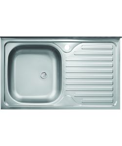 Lavello da Appoggio Sinistro 50x80 cm in Acciaio con Gocciolatoio