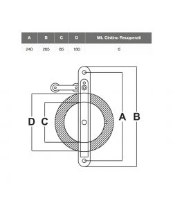 Vulcania Avvolgitore Esterno - Acciaio Nichelato - Interasse 245 mm