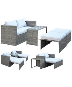 Set Rattan Combo Grigio