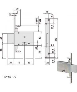 Serratura Doppia Mappa Inf.All 57016-70-0 Cisa