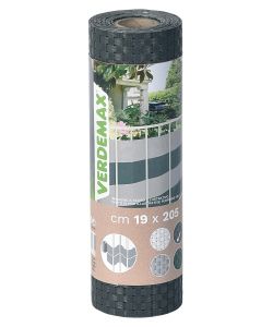 Verdemax Striscia occultazione privacy Antracite 19x205 cm PVC resistente