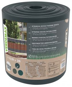 Verdemax Striscia occultazione rigata antracite 0,19x26 m in PP