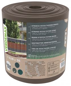 Verdemax Striscia Occultazione Rigata 0,19x26 m Marrone Privacy Giardino