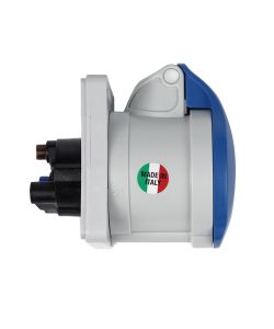 Presa da incasso 2P+T 16A 230V 6h, IP44, flangia ridotta, colore grigio