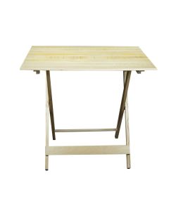 Tavolo Pieghevole in Legno di Faggio Naturale 60x80 cm