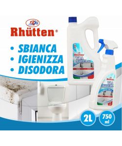 rhutten via muffa - spray maxi formato 750ml - antimuffa igienizzante:  : pulizia e cura della casa