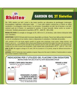 Olio Garden Rhutten 2T Sintetico con dosatore 1 L