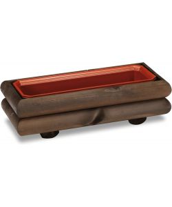 ALCE Fioriera Maia 2Pz Castagno 57x25x16 cm con Vaschetta Inclusa