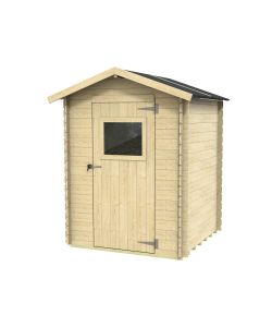 Alce Casetta Cervia in Legno di Abete 146x146xh194 cm Finestrata Nero