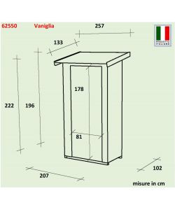 Casetta Vaniglia Addossata 207X102 Cm Psf Pefc