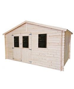 Casetta Sara BH25 in Legno di Abete 396x396 cm Porta Doppia Finestrata