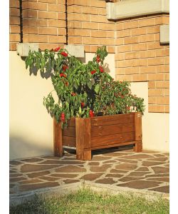 ALCE Giardiniera A Terra 81x44xh40 cm Castagno per Piante e Giardino