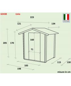 Casetta Bh16 Livia 198X130 Cm Psc+F Pefc Color Grigio