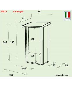 Casetta Bh16 Ambrogio Addossata 155X85 Cm Pdc Pefc Color Larice