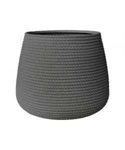 VASAR Vaso Campana Bali in Resina Effetto Corda 40x32 cm Smoke