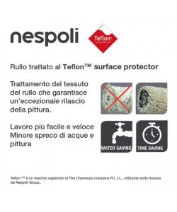 Nespoli Ricarica Minirullo Pittura Legno 11 cm Teflon - 2 Pezzi