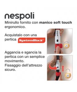 Nespoli Minirullo Teflon 6 cm per Pittura Legno - Manico Soft Touch