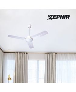 Zephir Ventilatore da Soffitto 3 Pale Metallo Bianco 92 cm 5 Velocità