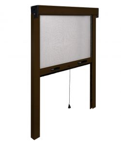 Zanzariera Verticale in Alluminio Marrone - 80 x 170 cm