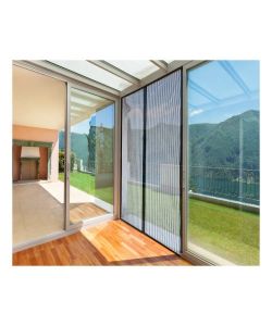 IRS Zanzariera Magnetica Riducibile 140x240 cm Grigio - Poliestere, Facile Montaggio