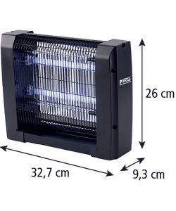 I.R.S. Zanzariera Elettrica 12W Nero con 2 Lampade Attiniche
