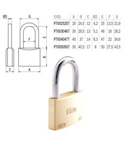 Lucchetto Ottone Mm 30 Arco Medio City Iseo