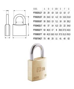 Lucchetto Ottone Mm 60 Ka City Iseo