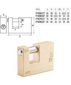 Lucchetto Ottone Mm 55 Serrande Ka City Iseo