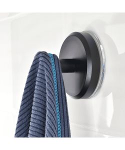 Gancio a Ventosa Nero Stick & Lock 15.5x8.5 cm