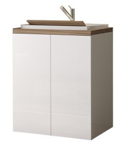 Savini Lavatoio da Incasso Metacrilato Noce-Bianco Lucido 71x65x91 cm