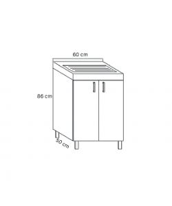 Savini Lavatoio Mobile 2 Ante Bianco Nordico - Asse Lavaggio - 60x50cm