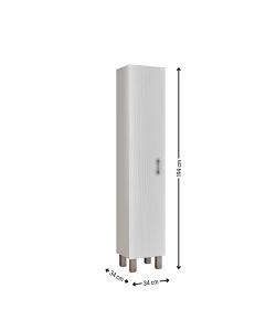 Savini Colonna Mobile Bagno con 1 Anta - Bianco Nordico - 34x34x194 cm
