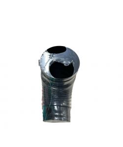Gomito 90° in Acciaio Smaltato Nero Opaco - D. 12 cm - Tubo per Stufe