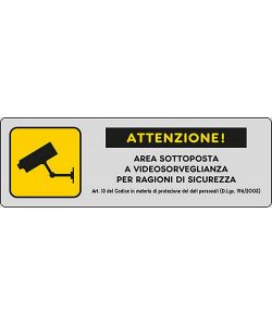 Adesivo Attenzione Area sottoposta a videosorveglianza art.13 15CMx5CM