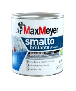 MaxMeyer Smalto Brillante all'acqua Poliuretanico Nero 0,75 l