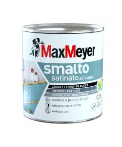 Maxmeyer Smalto Satinato All'acqua Poliuretanico Bianco Ghiaccio 0, 75 L