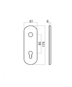 Ghidini Placca Ghibli Alluminio Argentato 61x179mm per Serratura Yale
