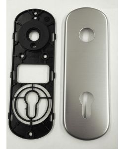 Ghidini Placca Ghibli Alluminio Argentato 61x179mm per Serratura Yale