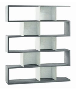 Libreria Modulare H178 L150 Kit Cemento Ossido Bianco 180X150X38 Cm